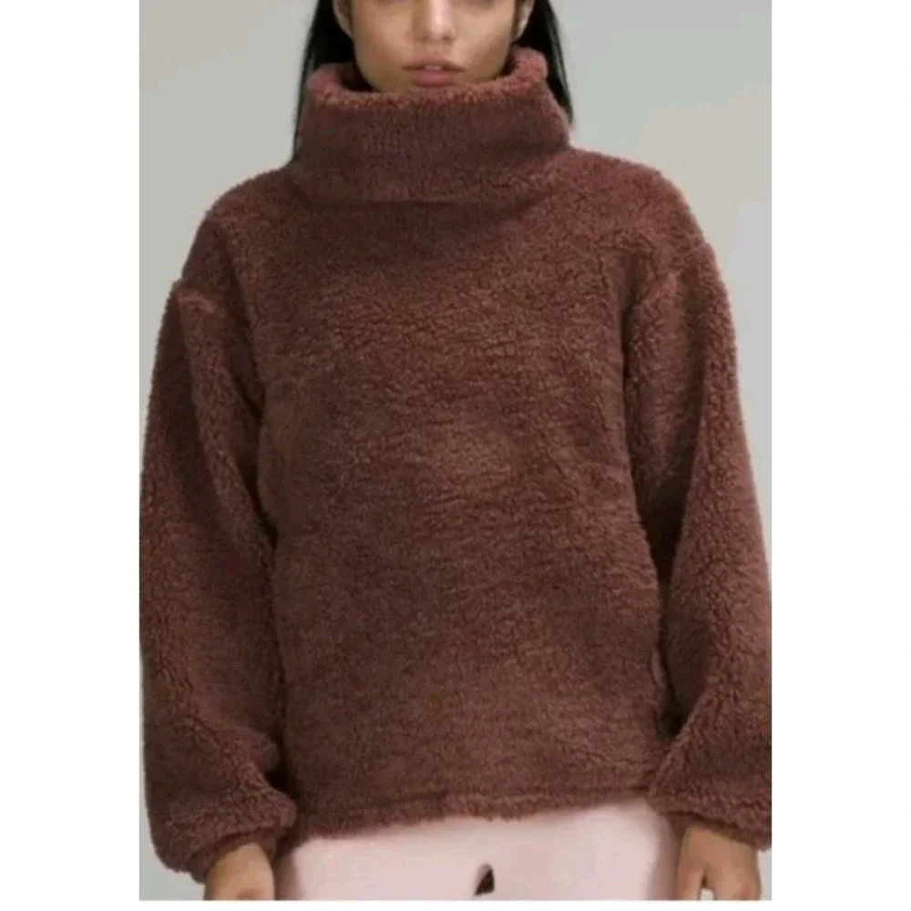 Lululemon Warmth Restore Long Pullover Fleece High Neck SMTZ Smoky Topaz Size 10